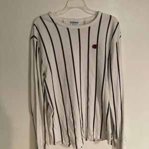 Red and White Striped Adidas Sweatshirt
